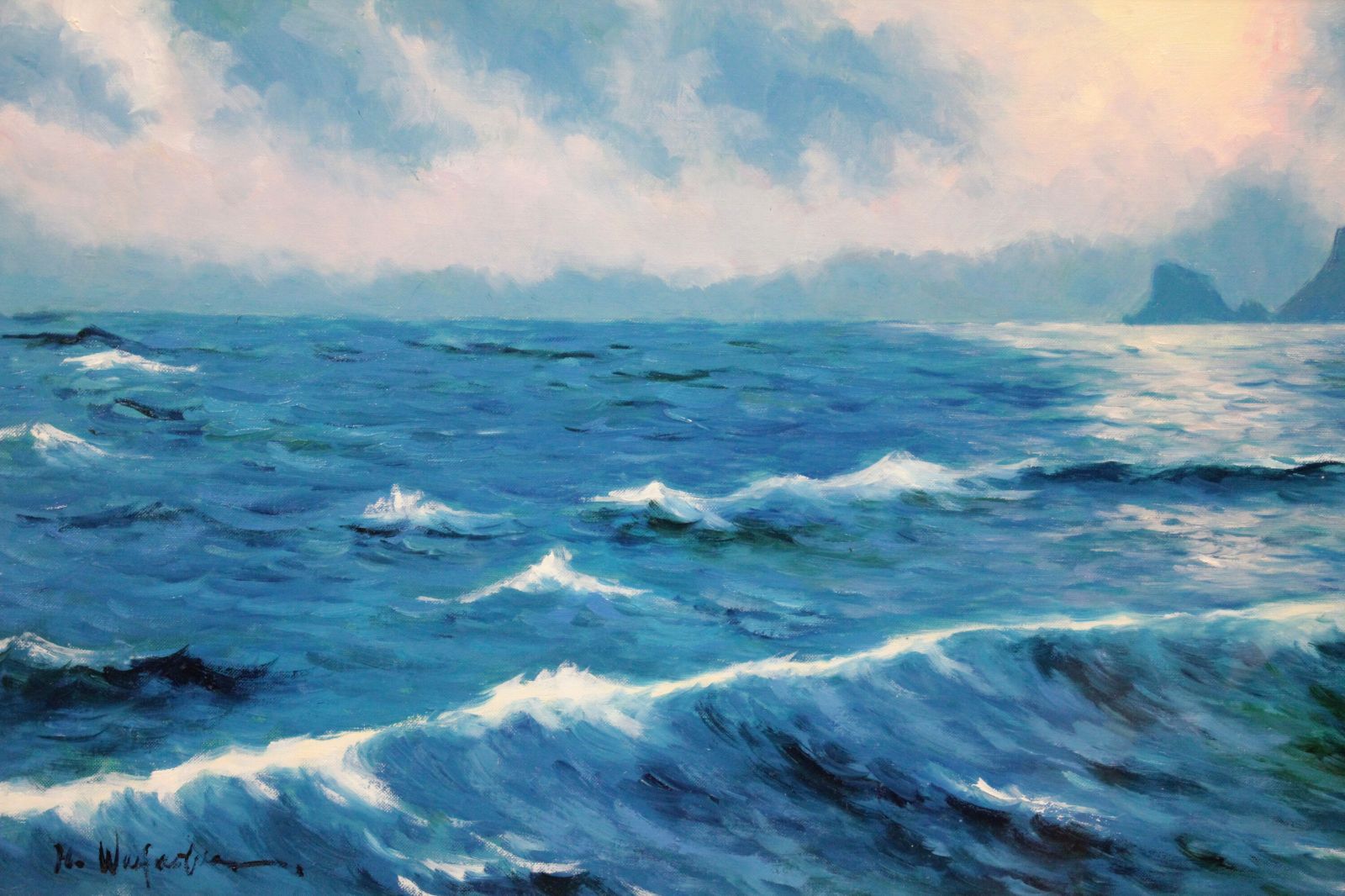 渡部ひでき 「潮の岬」 油絵・油彩画 絵画 渡部ひでき 『潮の岬』 油彩画 - 北海道画廊