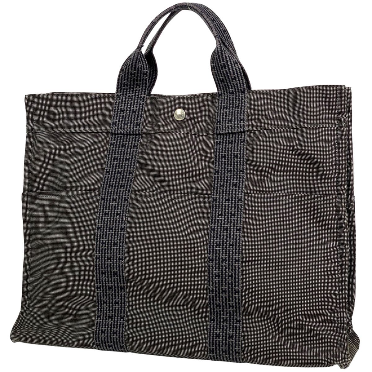 エルメス HERMES エールライン トート MM ハンドバッグ トートバッグ ナイロンキャンバス グレー レディース