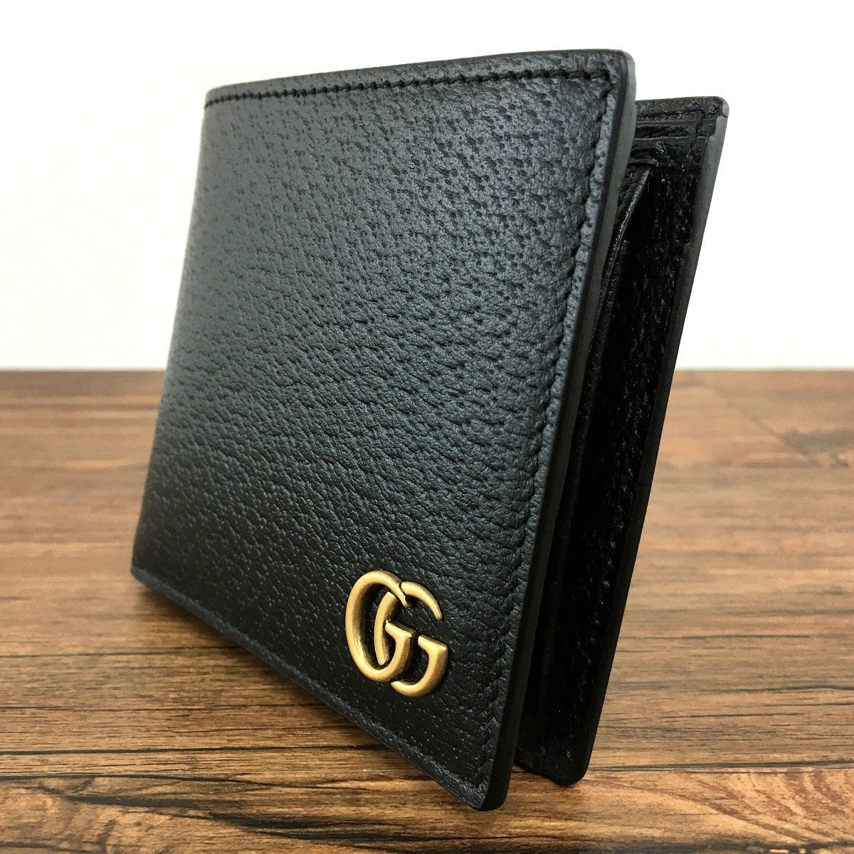 未使用品 GUCCI 二つ折り財布 ブラック 428725 236-