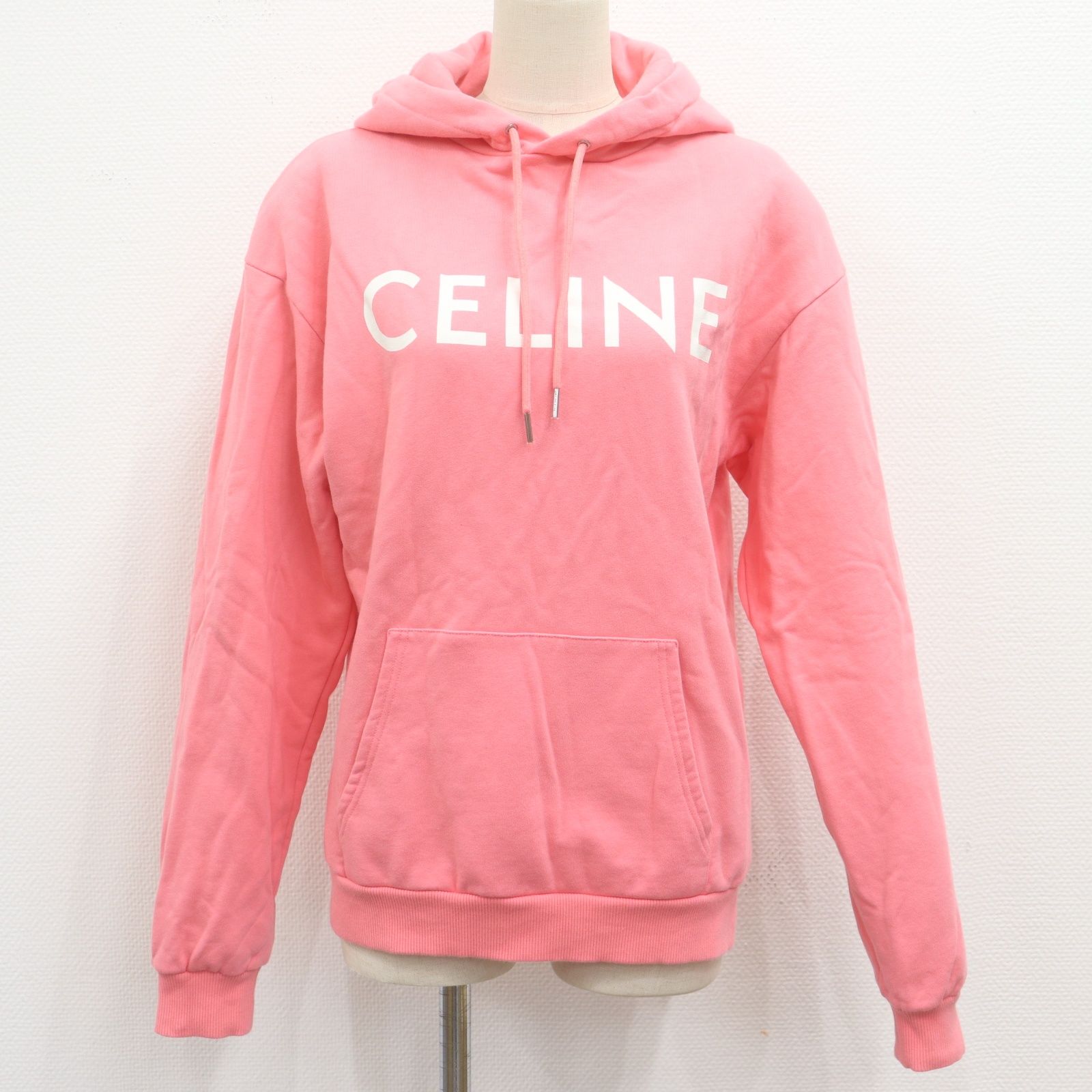 IT1LPEXF299K CELINE セリーヌ ロゴ パーカー ルーズ フーディ トップス 2Y321670Q レディース ピンク コットン 綿 サイズ XS IT1LPEXF299K CELINE セリーヌ ロゴ パーカー ルーズ フーディ