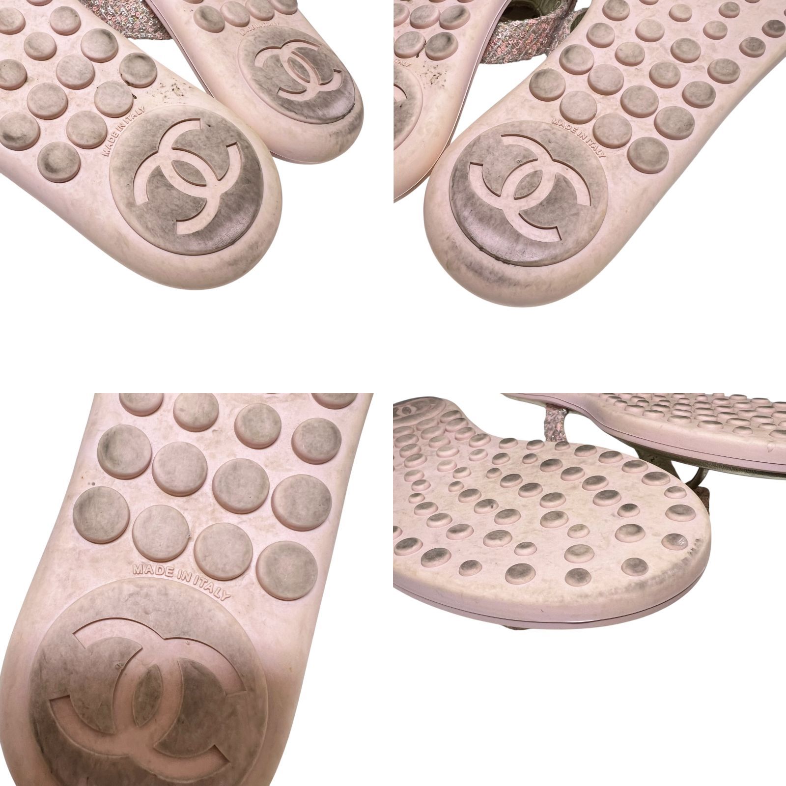 ま*こ様 正規店購入✴︎ ✴︎シャネル ファブリックサンダル CHANEL 【シャネル】ココマークレザー ファブリックサンダル X47854 約