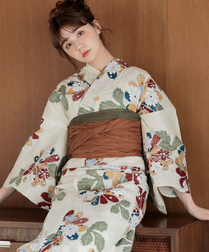 浴衣　レディース　Dita ディータ　古典菊 楽天市場】浴衣 5点セット レディース 2025（ゆかた・しわ兵児帯
