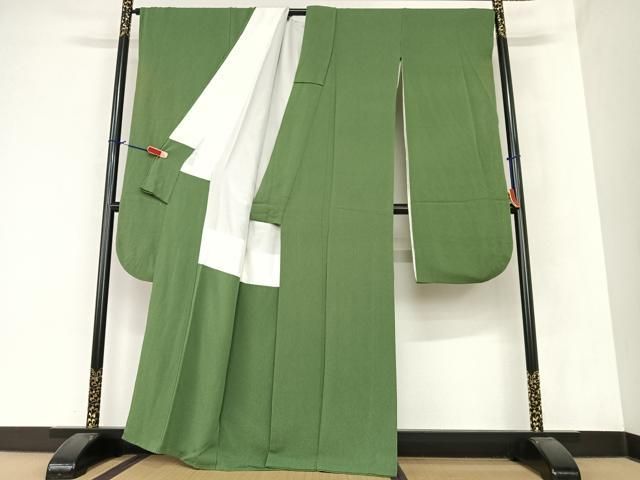 平和屋着物○豪華振袖 色無地 菊塵色 鬼しぼ縮緬 正絹 逸品 AAAZ7393zg