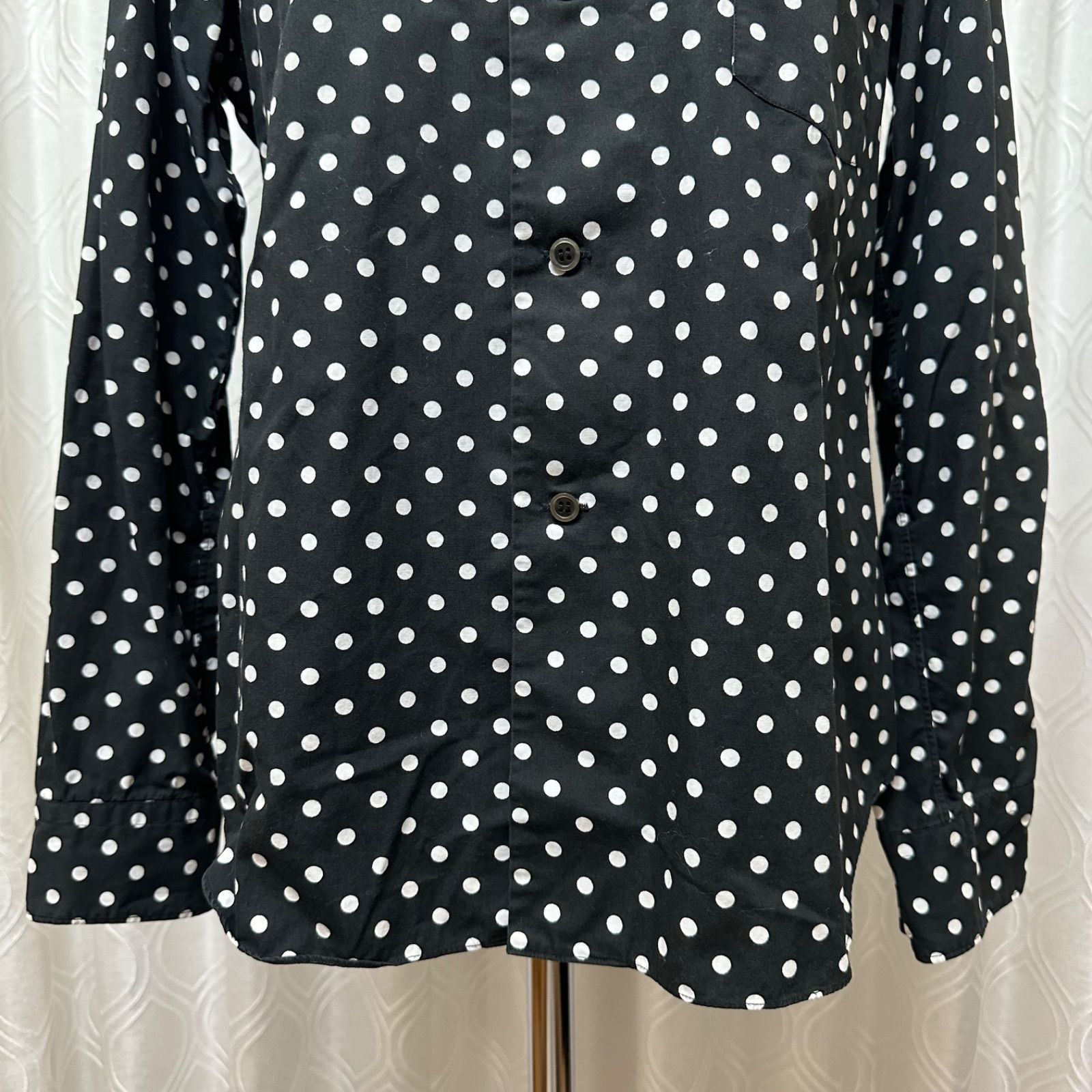 BLACK COMME des GARCONS 丸襟 立体 ドット柄シャツ XS BLACK COMME des GARCONS 丸襟 立体 ドット柄シャツ XS