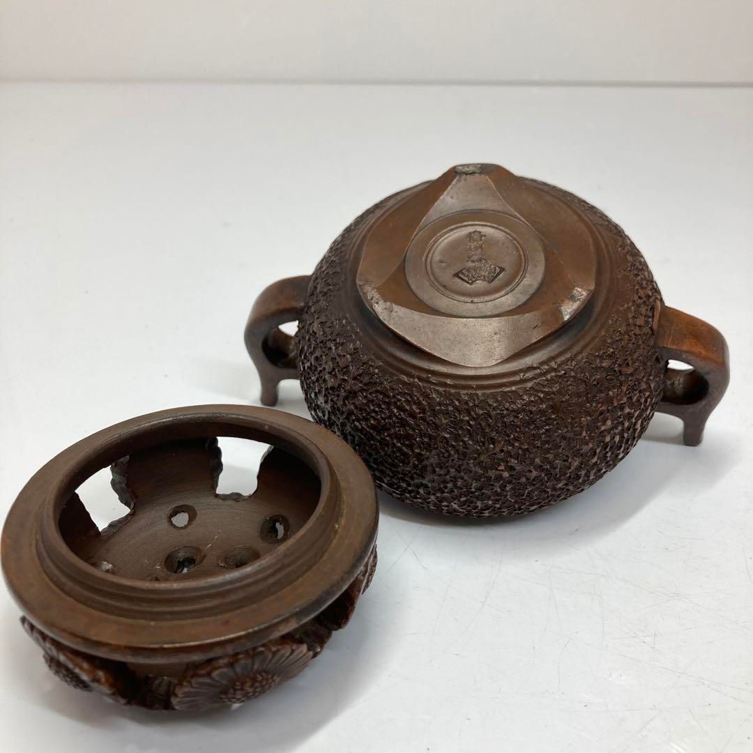 藤原楽山造　備前　菊彫透香炉　トニカ　東さ5-1028☆2F 藤原楽山造 備前 菊彫透香炉 トニカ 東さ5-1028☆2F - メルカリ