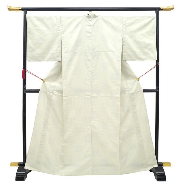 穏やかな月白色の御召　単衣 新古品】 御召 単衣 着物 未使用 お召 正絹 春 秋 先染め