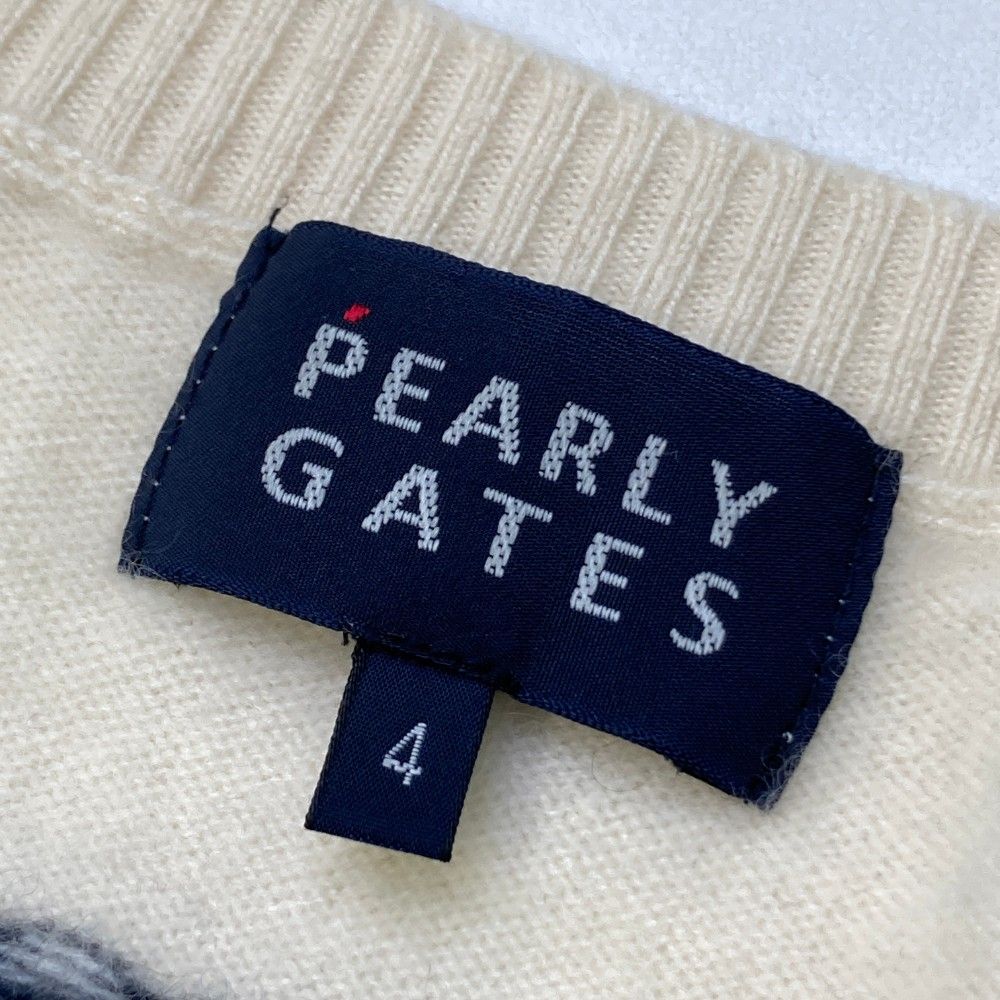 新品■33,000円【パーリーゲイツ】メンズ　長袖セーター ウェア 4/M 青 パーリーゲイツ】メンズ 綿100% 長袖ニット セーター M ネイビー