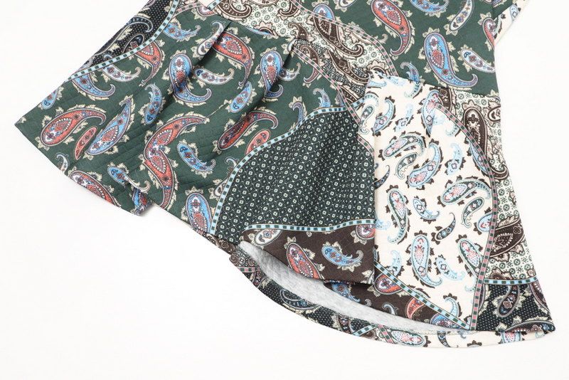 GRACE CONTINENTAL グレースコンチネンタル ≪キルトペイズリープリントスカート≫マーメイドスカート サイズ38 中綿 グリーン