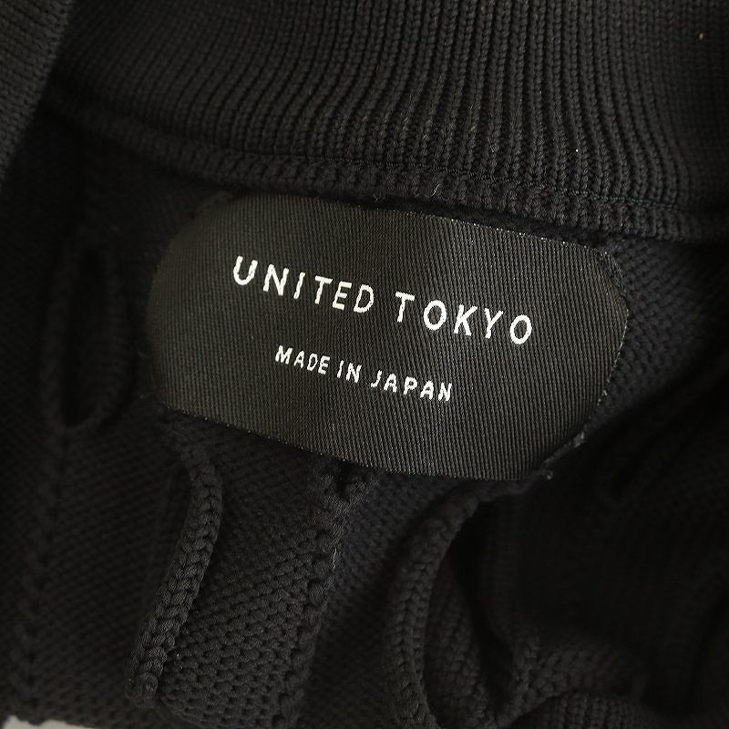 ユナイテッドトウキョウ UNITED TOKYO スレッドブレードニット カットソー ノースリーブ Vネック クロップド F 黒 ブラック /DO ■OS