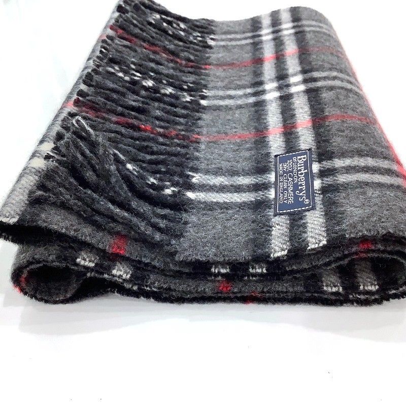 Burberrys カシミヤ マフラー チェック柄グレー BURBERRY マフラー