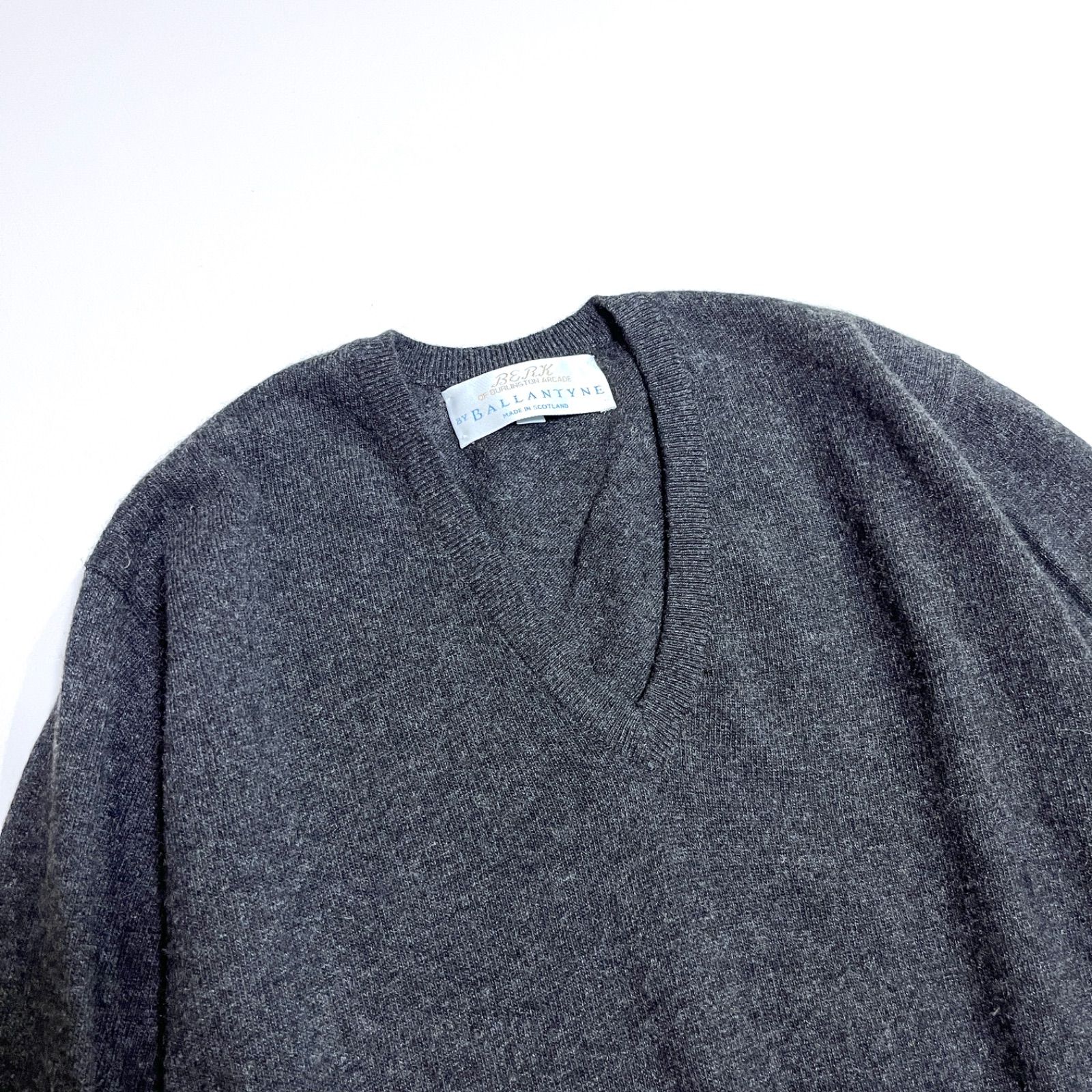 cj66 BALLANTYNE CASHMERE カシミヤ100% Vネック セーター 長袖 ニット