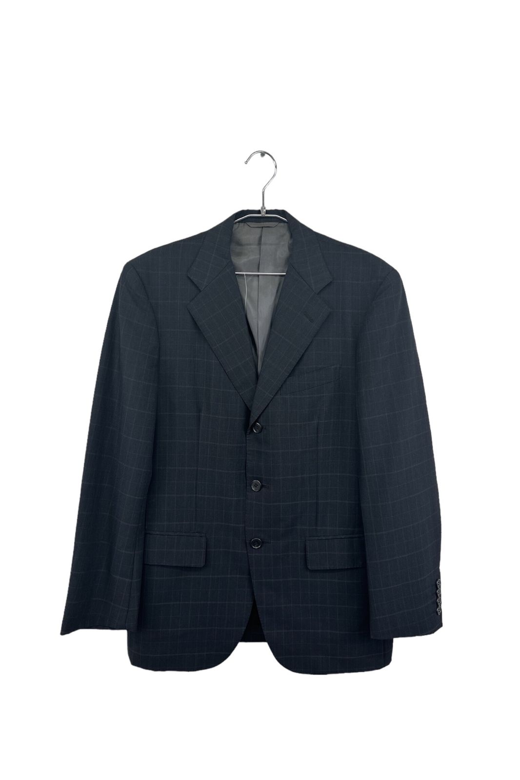 ニューヨーカー　セットアップスーツ　ネイビー　チェック　サイズA5(M) 高品質 モヘア混 New Yorker ニューヨーカー セットアップ