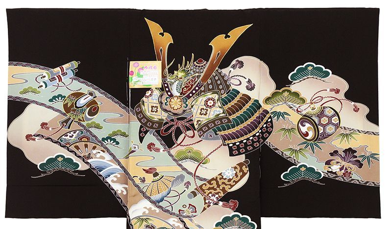 as様紋代込み夏物単衣新品絽生地 祝着　京友禅工芸染　大鷹と大王松熨斗豪華祝い文 as様紋代込み夏物単衣新品絽生地 祝着京友禅工芸染大鷹と大王松
