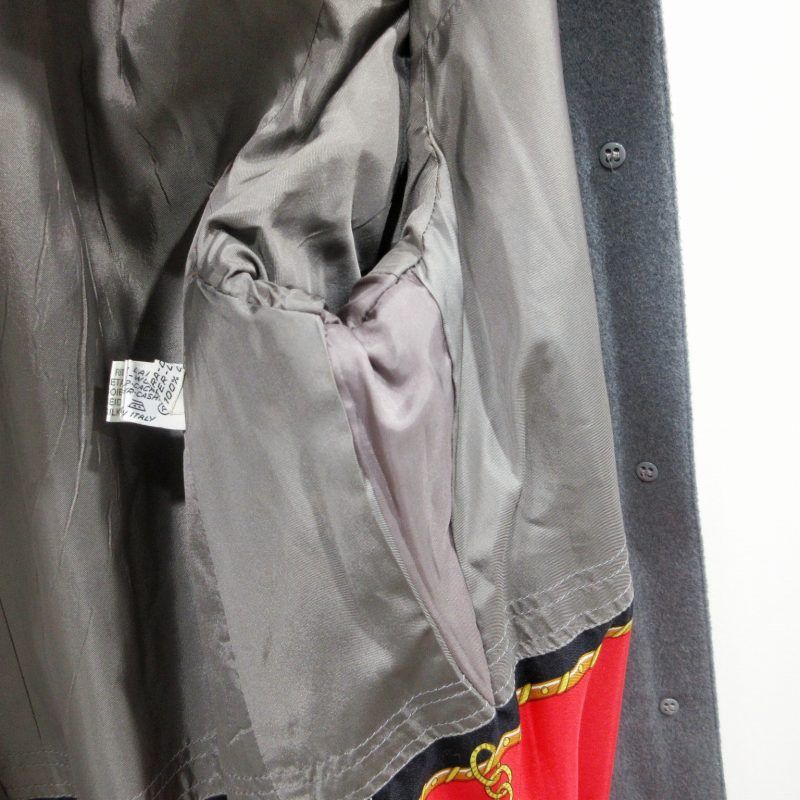 【希少カラー】 HERNO ヘルノ スカーフ柄 ウール ステンカラーコート ♪ セール】 【別注】HERNO×TOMORROWLAND スカーフベルテッドステン