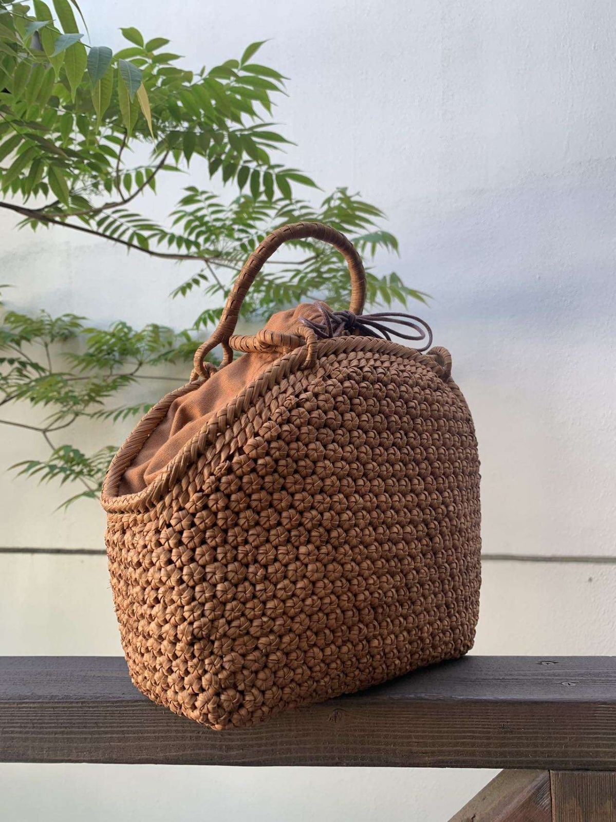 限定貴重 職人手作り 山葡萄かごバック 内布付 和風 トートバッグ