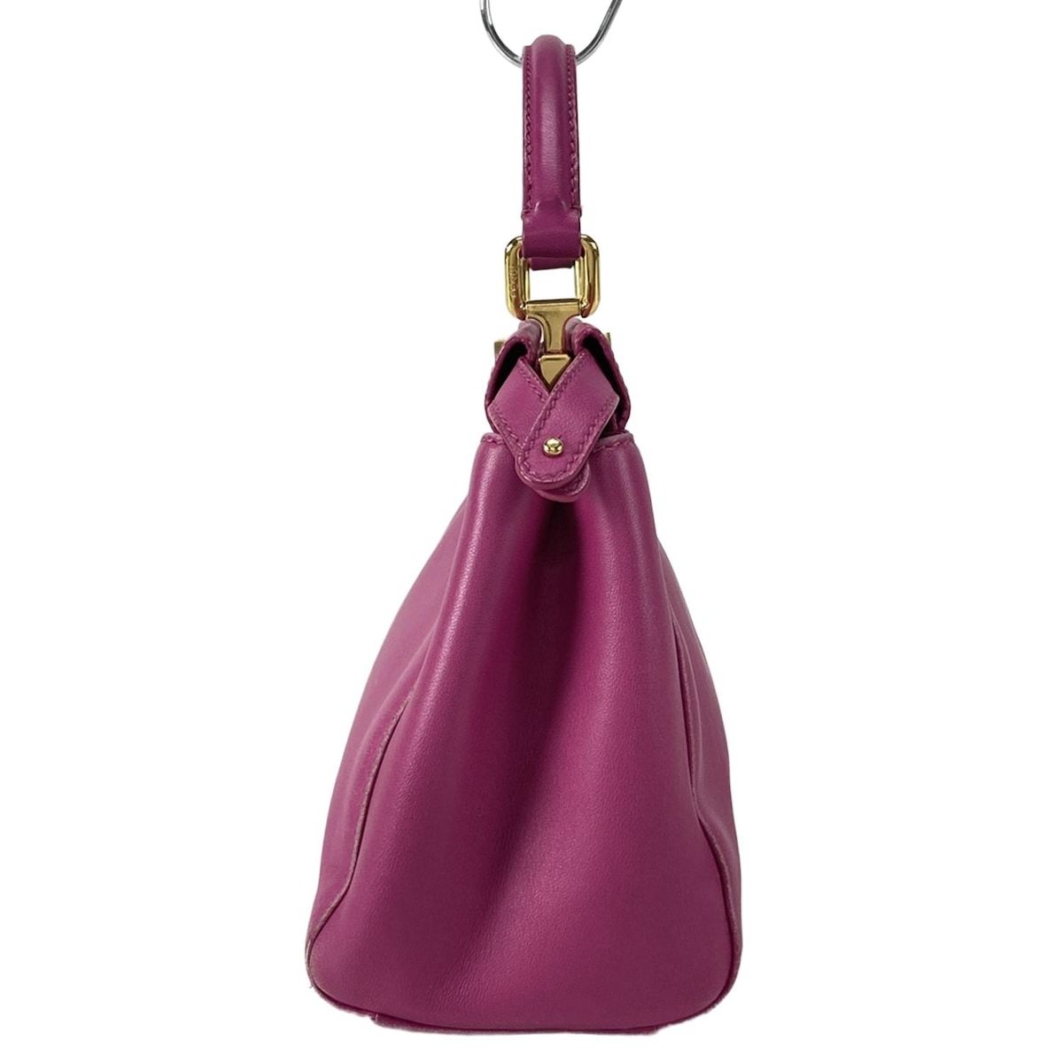 FENDI フェンディ ハンドバッグ ピーカブーアイコニックスモール 8BN244 ピンク レザー