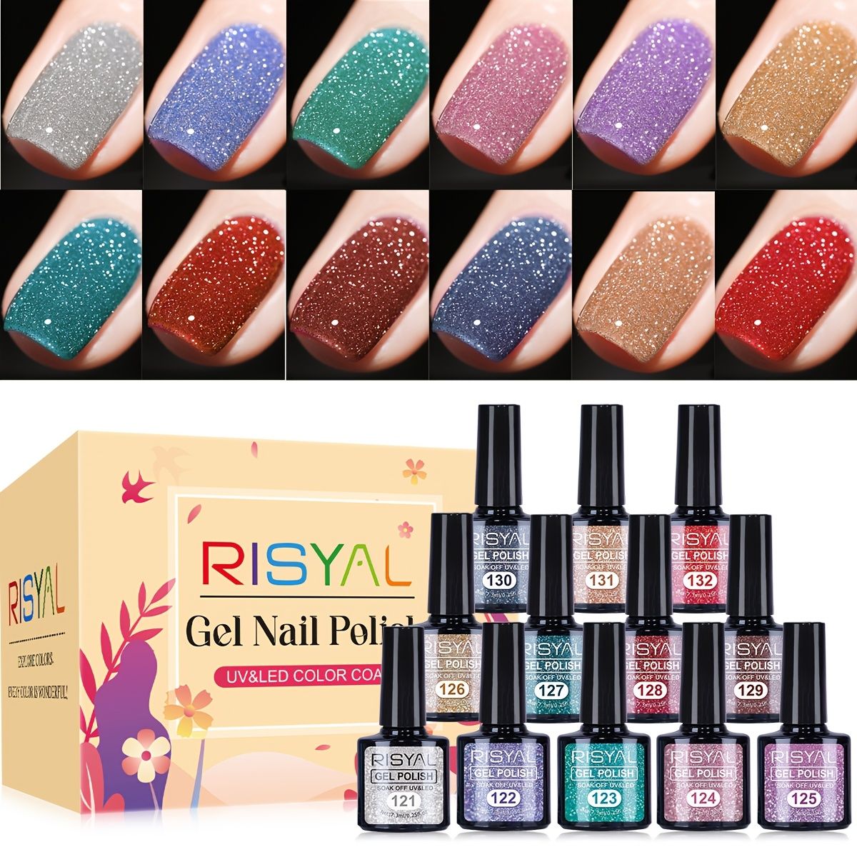 最高 のコスメ・美容 - RISYAL 12個セットのジェルネイル