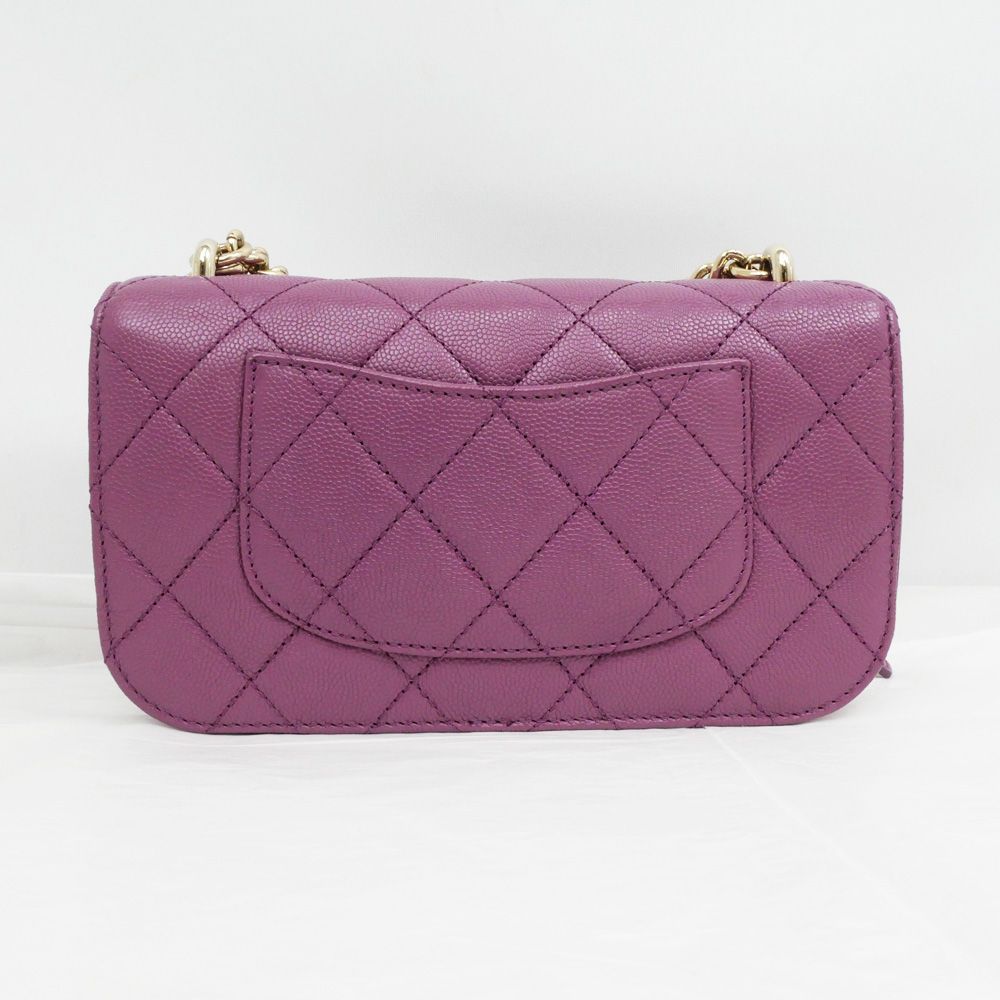 VINTAGE●CHANEL●シャネル パープル チェーン ショルダーバッグ 名東】【CHANEL】シャネル 2WAY チェーンショルダーバッグ
