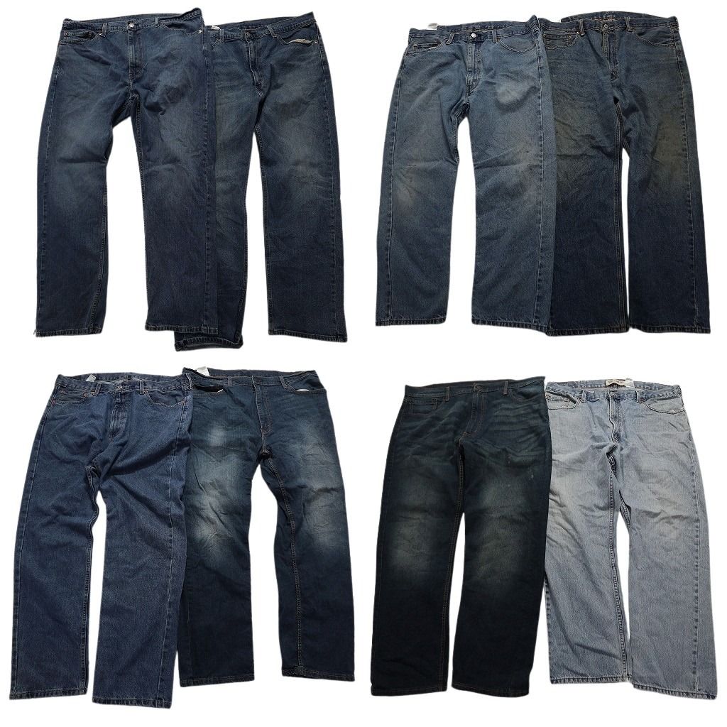 古着卸 リーバイス 505 デニム パンツ 8枚セット メンズ 40 |42 インディゴブルー ライトブルー フェード 古着 NA7210