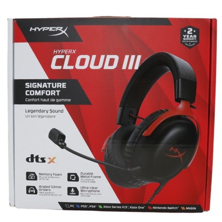 HyperX Cloud III ゲーミング ヘッドセット ブラックレッド 727a9aa-rd 