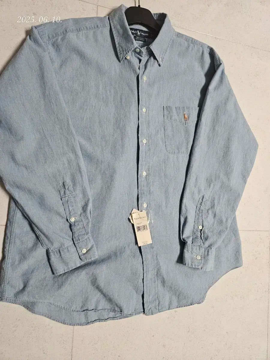 90s ポロ Ralph Lauren ラルフローレン オーバーサイズシャツ L シャンブレー