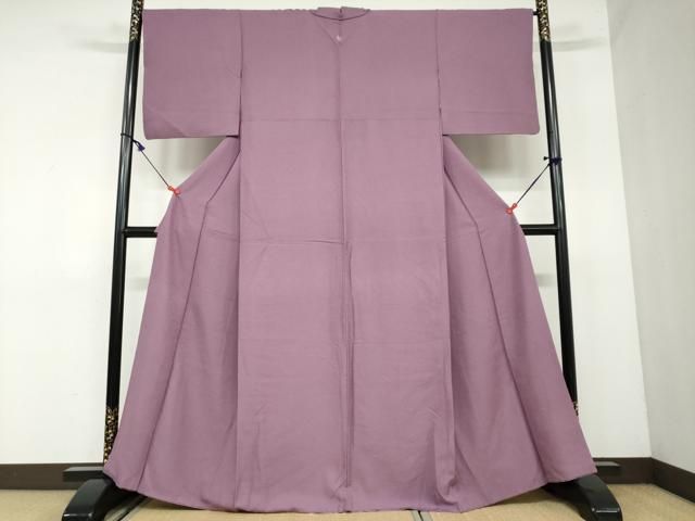 平和屋着物 上質な色無地 霞地紋 京紫色 正絹 DAAW5616ud