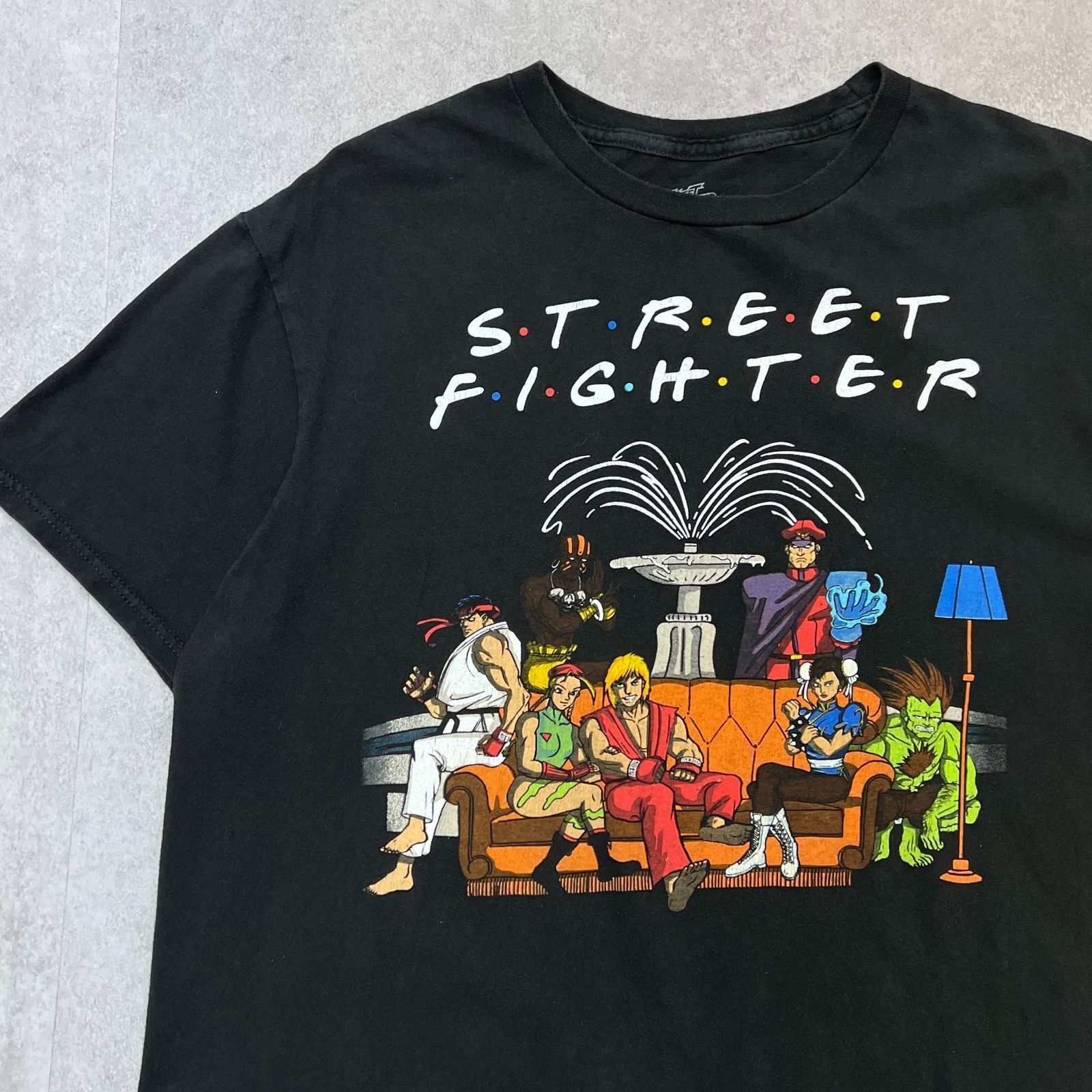 激レア STREET FIGHTER ストリートファイター フレンズパロディ 格闘ゲーム プリントTシャツ 古着 ブラック L - メルカリ