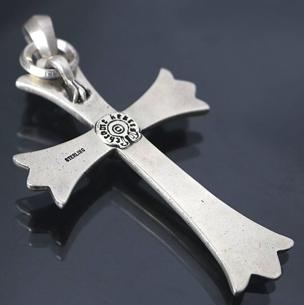 CHROME HEARTS 銀座店 クロムハーツ ラージクロス ウィズベイル ネックレス トップ メンズ シルバー SV925 100607