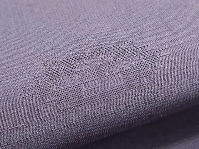 平和屋着物＊夏物 色無地 吉祥文紗 滅紫色 正絹 逸品 未使用