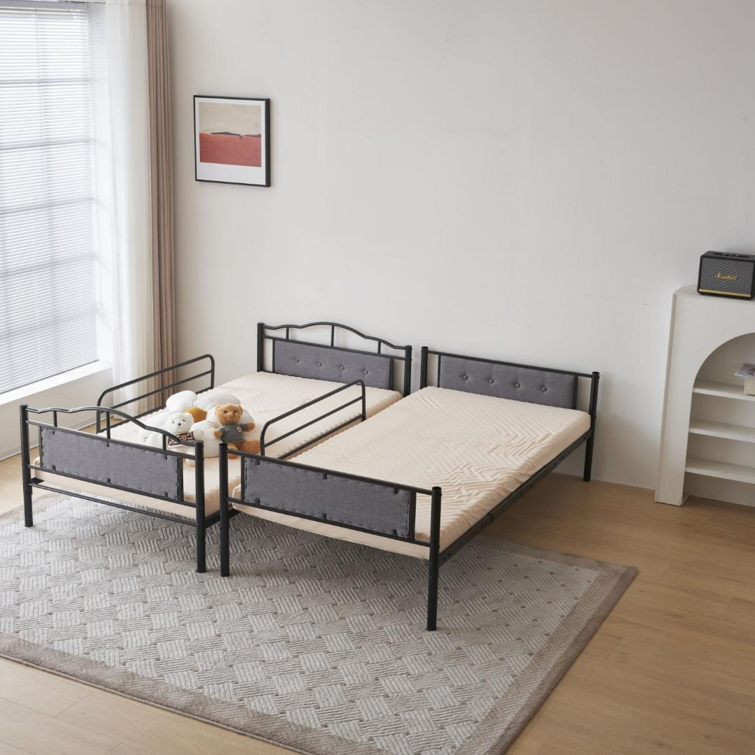 リボンフレームベッド シングル 高さ2段階 姫系 プリンセス KH-3099S