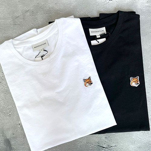 新品未使用 MAISON KITSUNE メゾンキツネ フォックスヘッド ロゴ Tシャツ コットン