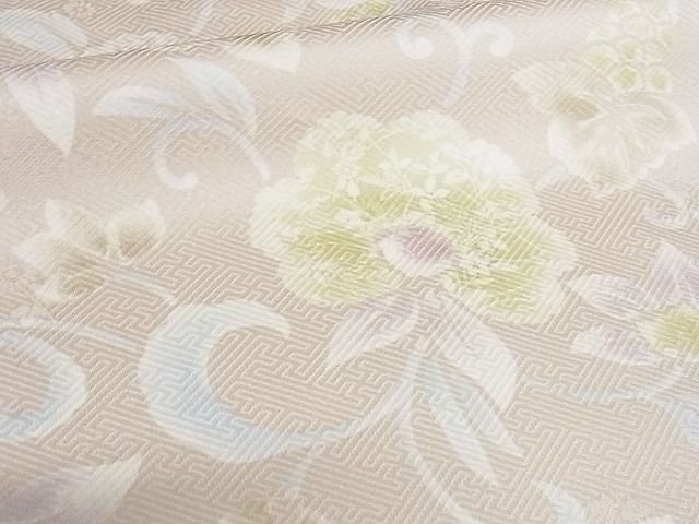 平和屋-こころ店■極上　小紋　花唐草文　着丈165cm　裄丈65cm　正絹　逸品　3kk1767