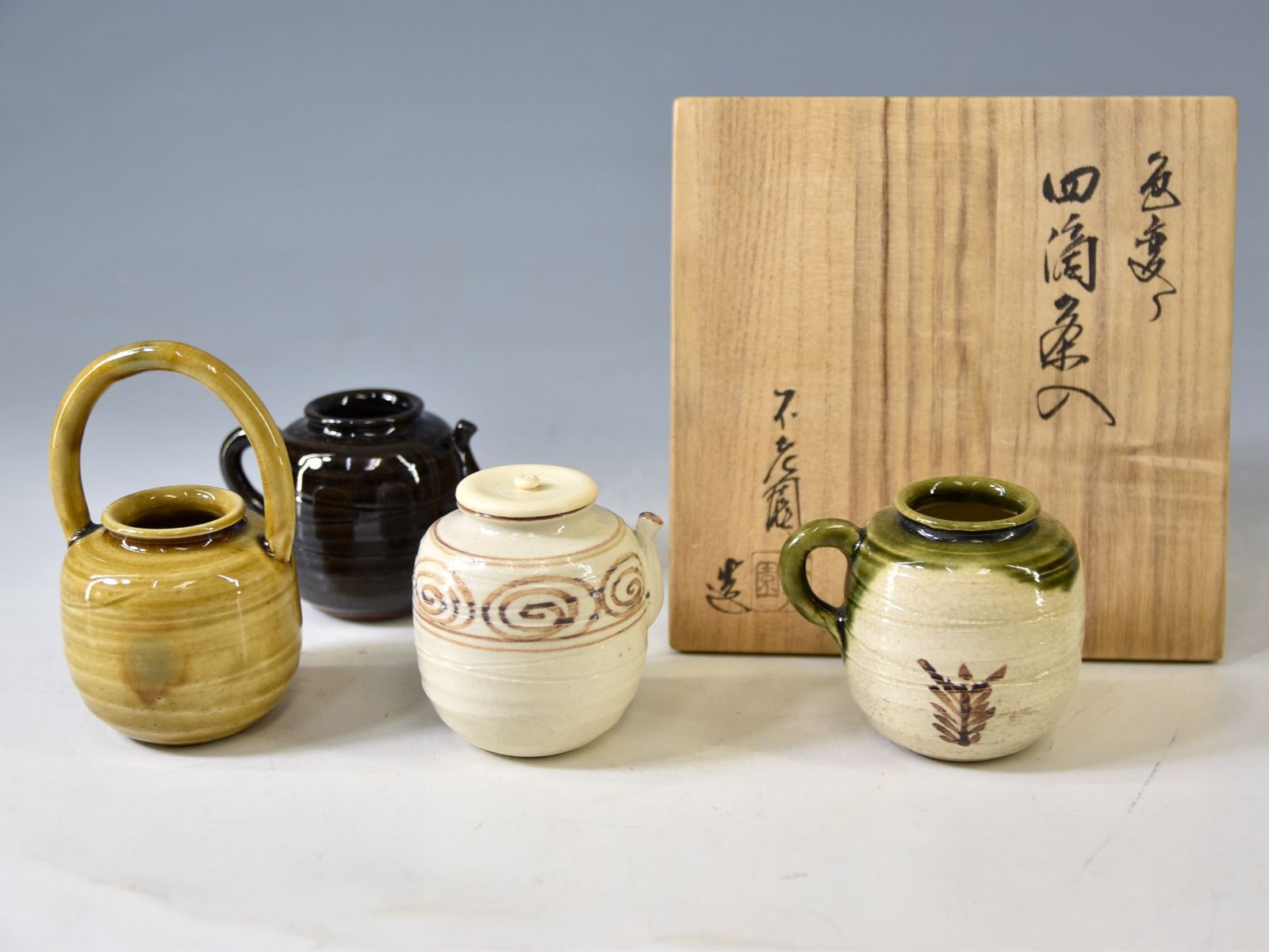 不老園 造 色変 四滴茶入 共箱 煎茶道具 道具 ] - 道具 不老園造 色変四滴茶入（共箱）□z | ネットショップ圭