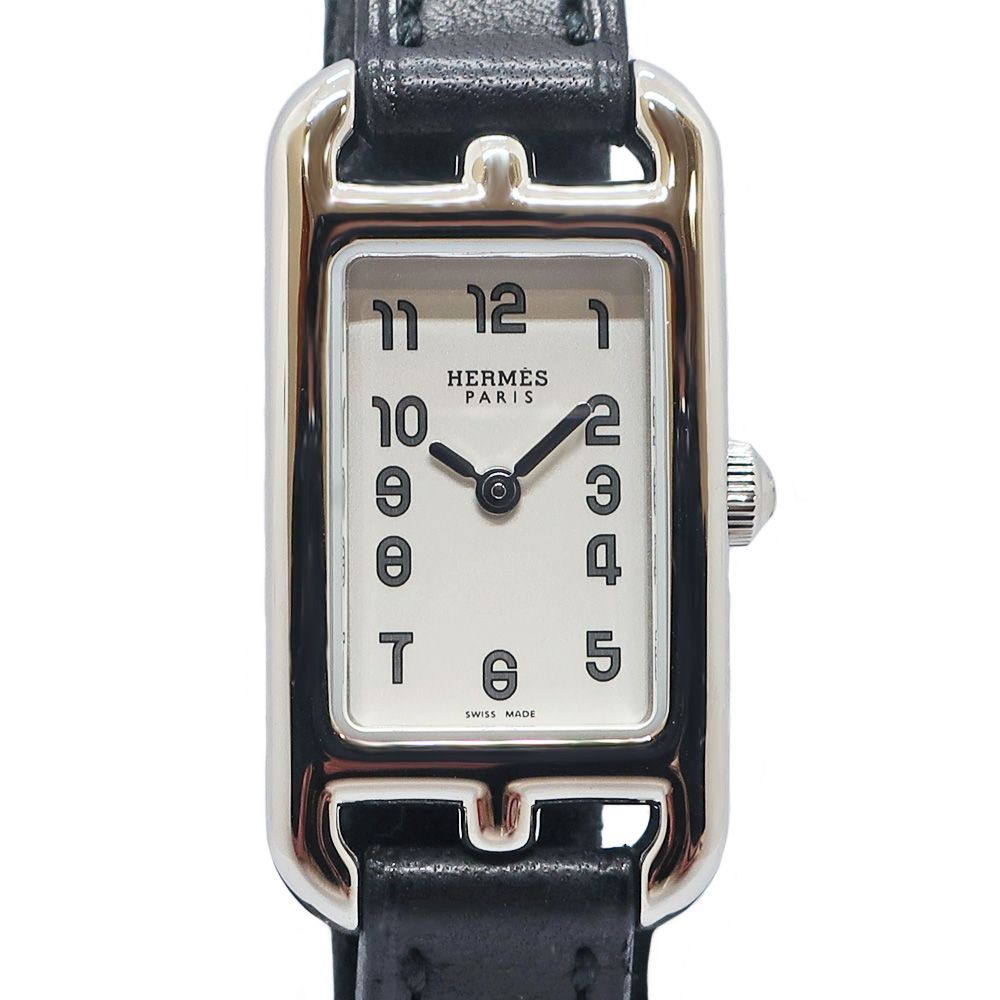 天白 HERMES エルメス ナンタケット NA2.110.220 SS レザー シルバー クォーツ レディース 腕時計 2025年 女
