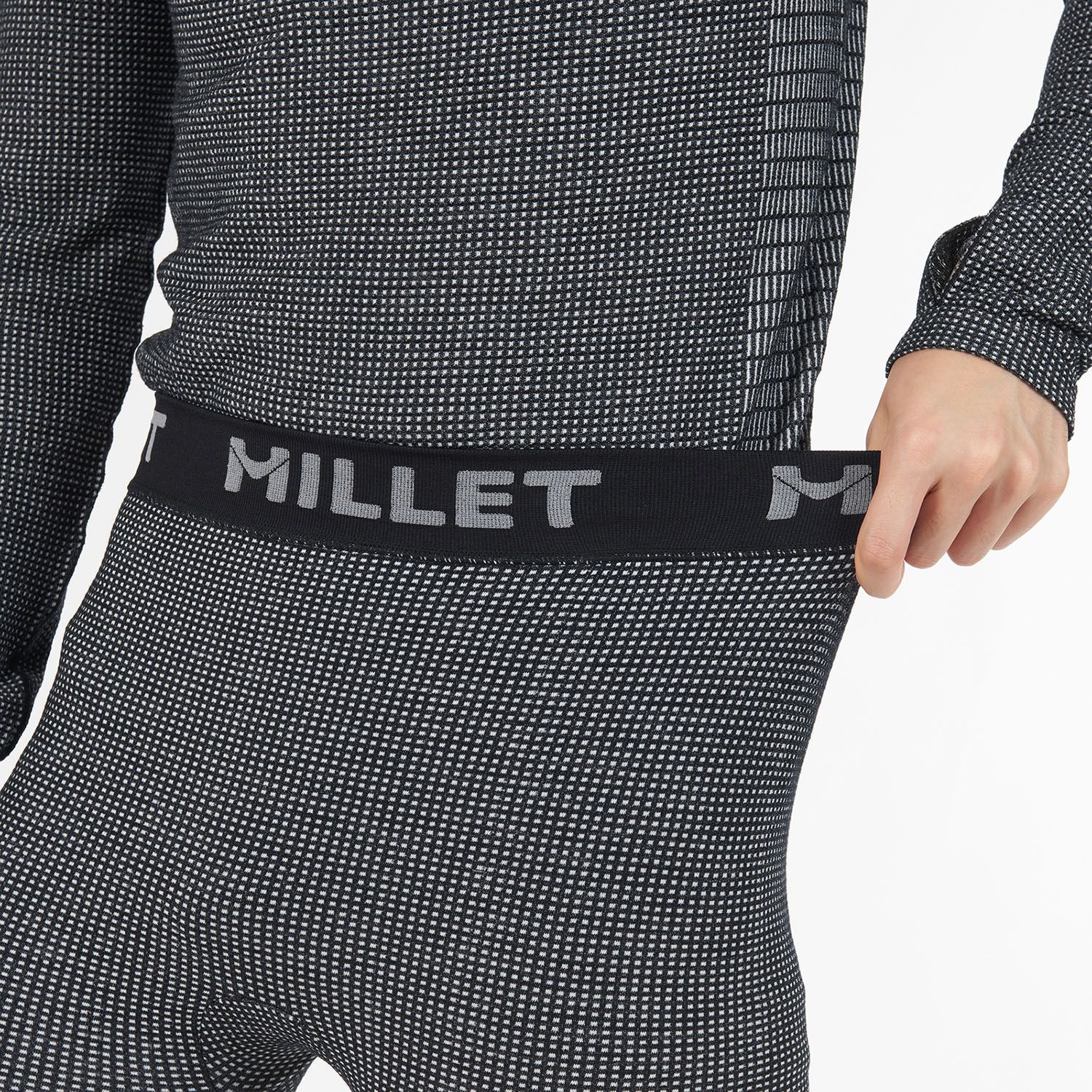  ミレー MILLET アウトドア WAFFLE WOOL TIGHTS M N 0247 BLACK NOIR ハイキンググッズセット フィッシンググッズ Tシャツ アンダーシャツ トップス