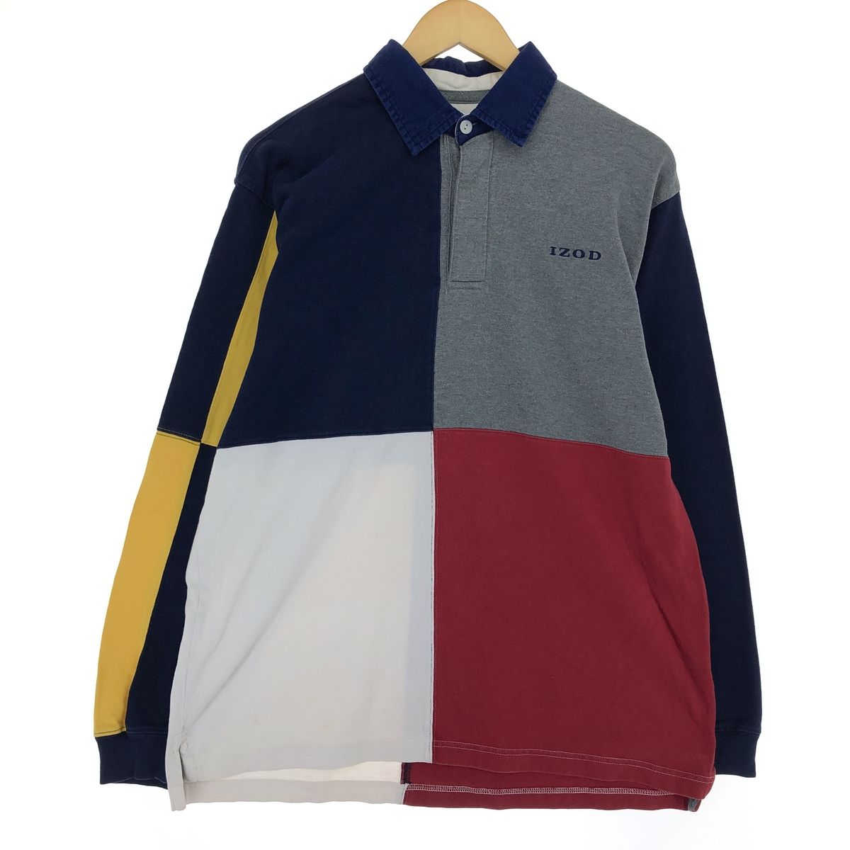 古着 90年代 IZOD クレイジーパターン 長袖 ラガーシャツ メンズM相当 ヴィンテージ/eaa481709