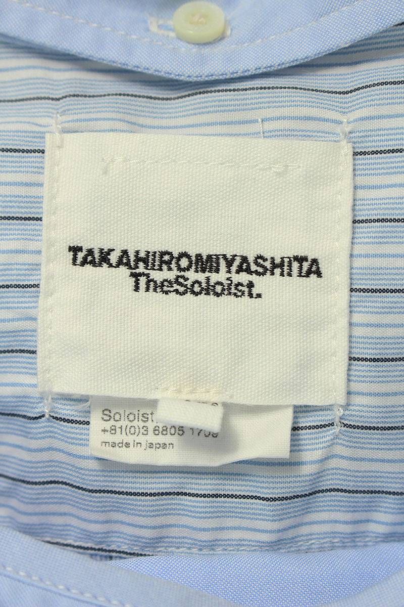 タカヒロミヤシタザソロイスト 19SS sj.0011aSS19 サイズ:46 切替ストライプフォトプリント長袖シャツ 中古 BS99