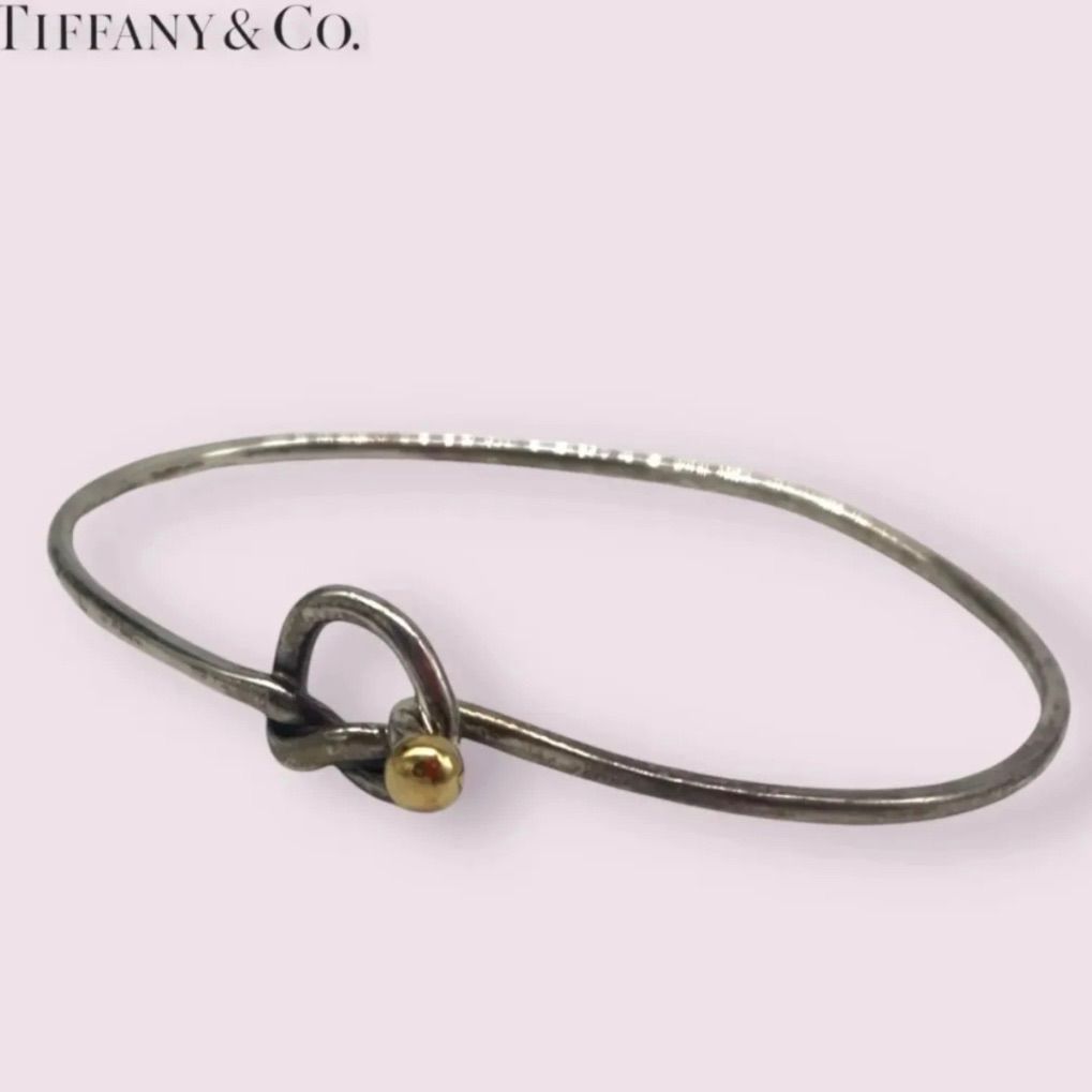 極美品✨TIFFANY&Co.　ティファニー　バングル　フック＆アイ　ラブノット TIFFANY&Co. ティファニー フック＆アイ ブレスレット