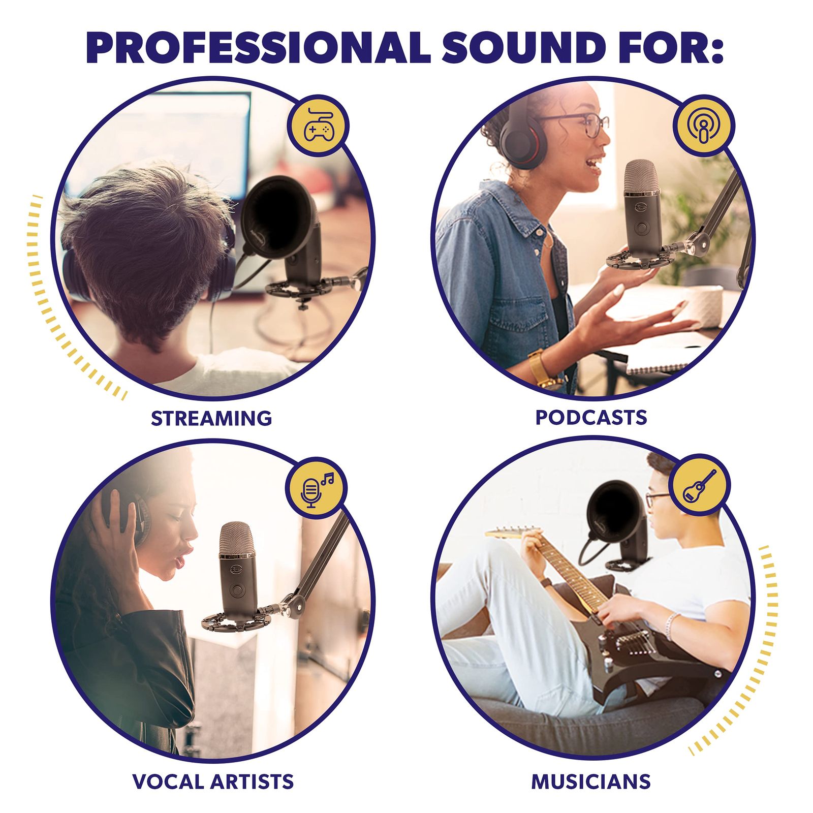 Auphonix ショックマウント Blue Yeti and Snowball マイク用