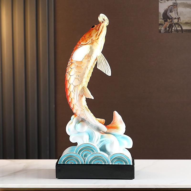 新品未使用】風水魚像 金魚 2カラー オブジェ 卓上飾り 金運 財運