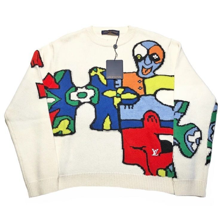 LOUIS VUITTON 23SS クルーネックニットセーター 未使用品 LOUIS VUITTON ルイヴィトン 23SS パズル アート クルー