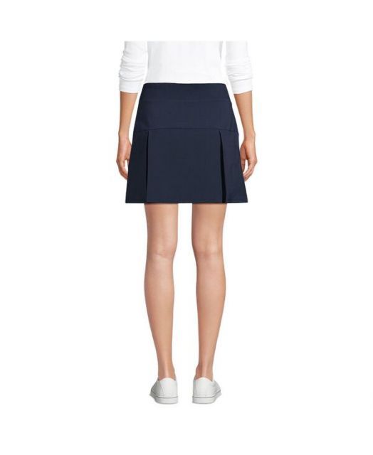【送料無料】 ランズエンド レディース スカート ボトムス School Uniform Women's Performance Pleated Skort Above the Knee Classic navy