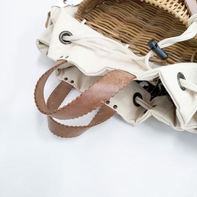 ebagos First date,Yeah! キャンバス 紅籐 かご トートバッグ