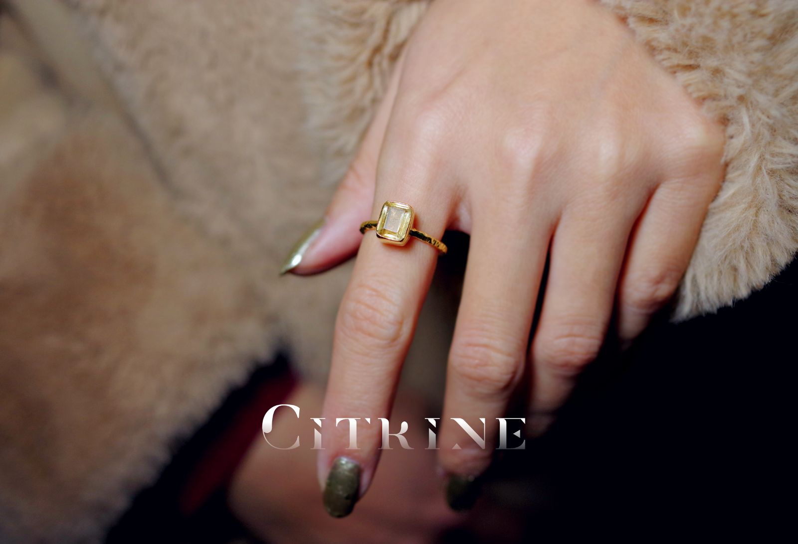 New Arrival☆新作☆『Citrine』☆天然石リングsv925+k18 - Beobijou