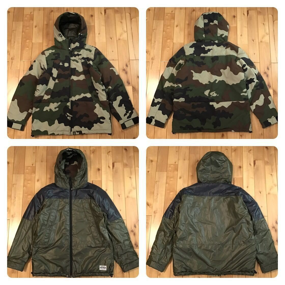 ☆リバーシブル☆ Primaloft woodland camo hoodie jacket XLサイズ a