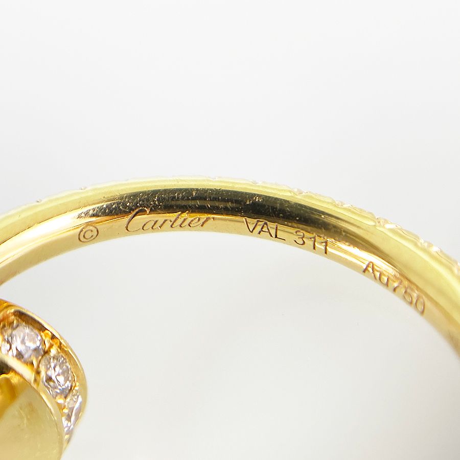カルティエ Cartier ジュストアンクル パヴェ 片耳 K18YG