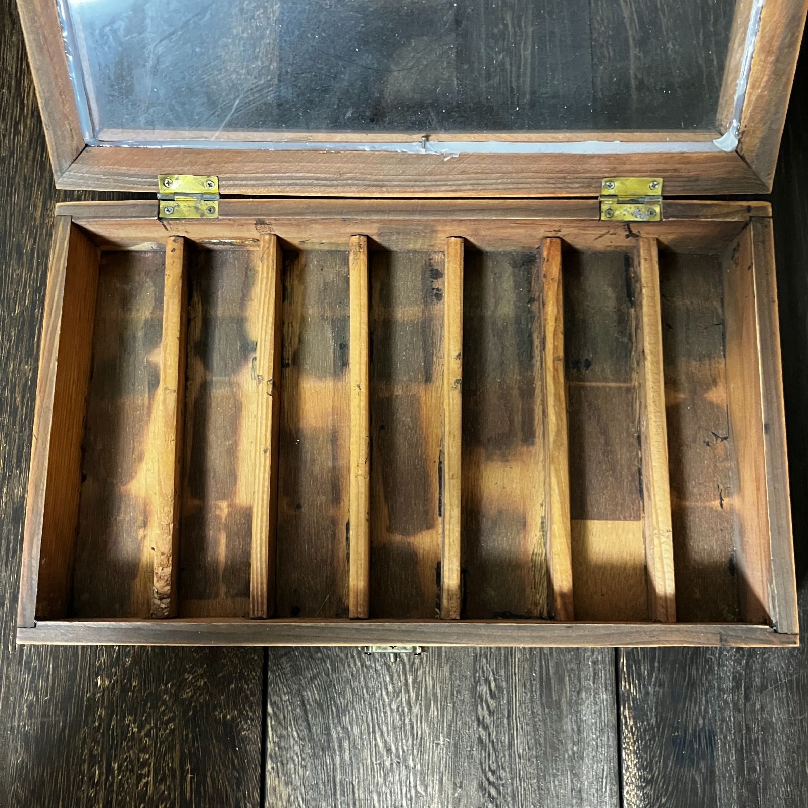 昭和レトロ ファンシー ギンガムチェック 木製ケース カセットテープケース