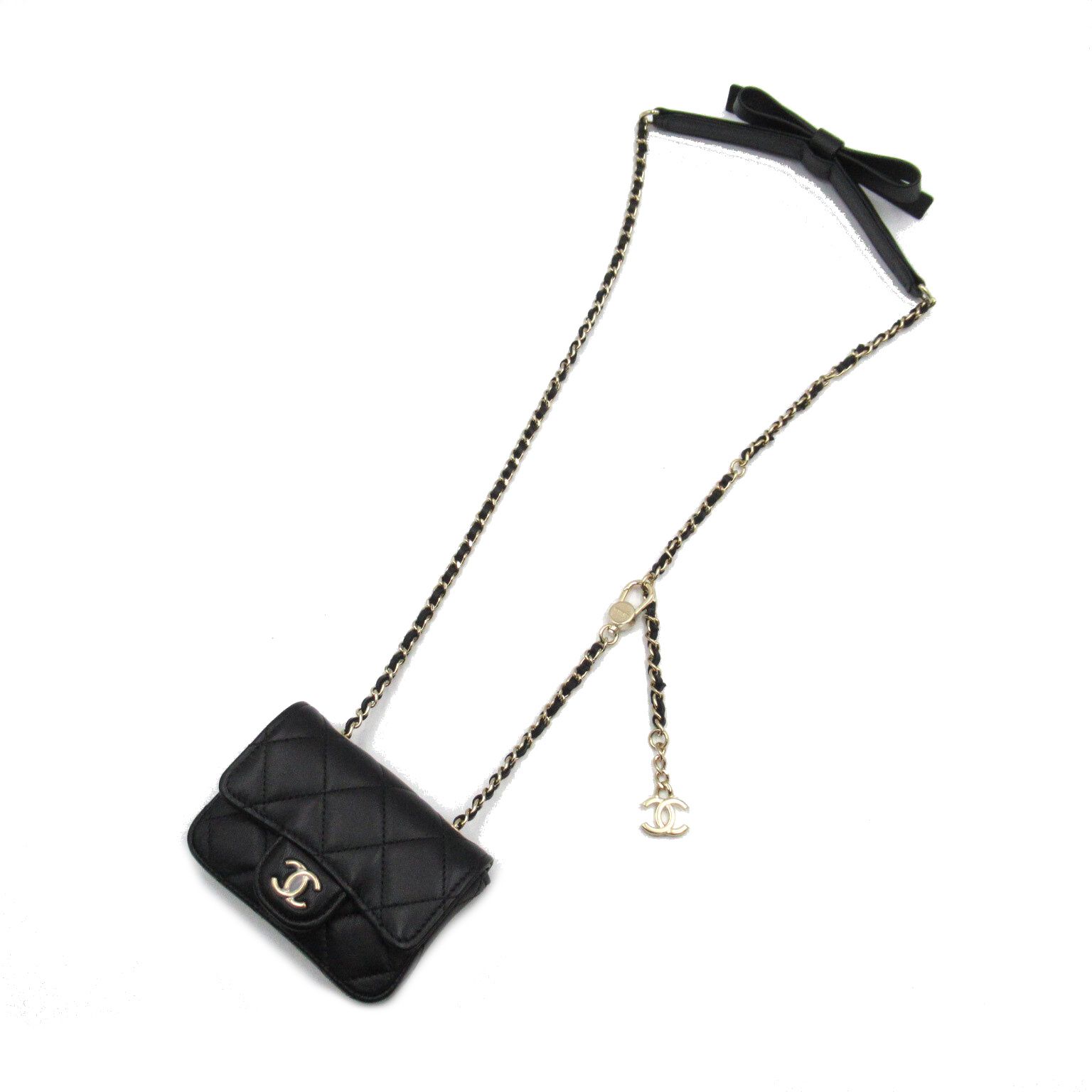 シャネル リボンミニマトラッセチェーンショルダーバッグ