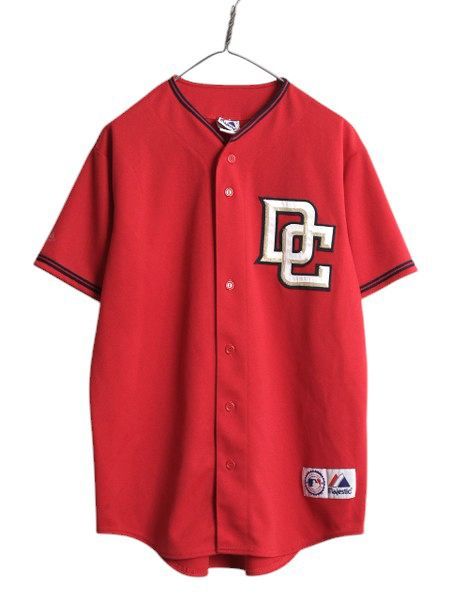 なクーポン配布中! ナショナルズ ベースボール シャツ メンズ M MLB オフィシャル マジェスティック 大リーグ ユニフォーム ジャージ 半袖シャツ 重ね着