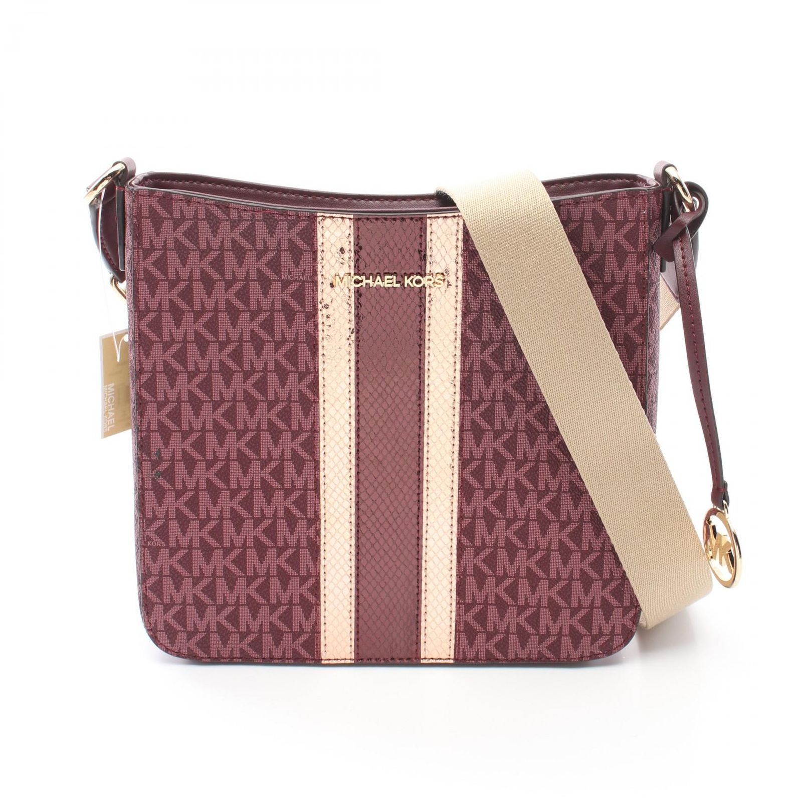 マイケルコース Michael Kors ショルダーバッグ JET SET TRAVEL SMALL 35F4GTVC5I オックスブラッド PVCコーティングキャンバス レザー ショルダーバッグ レディース